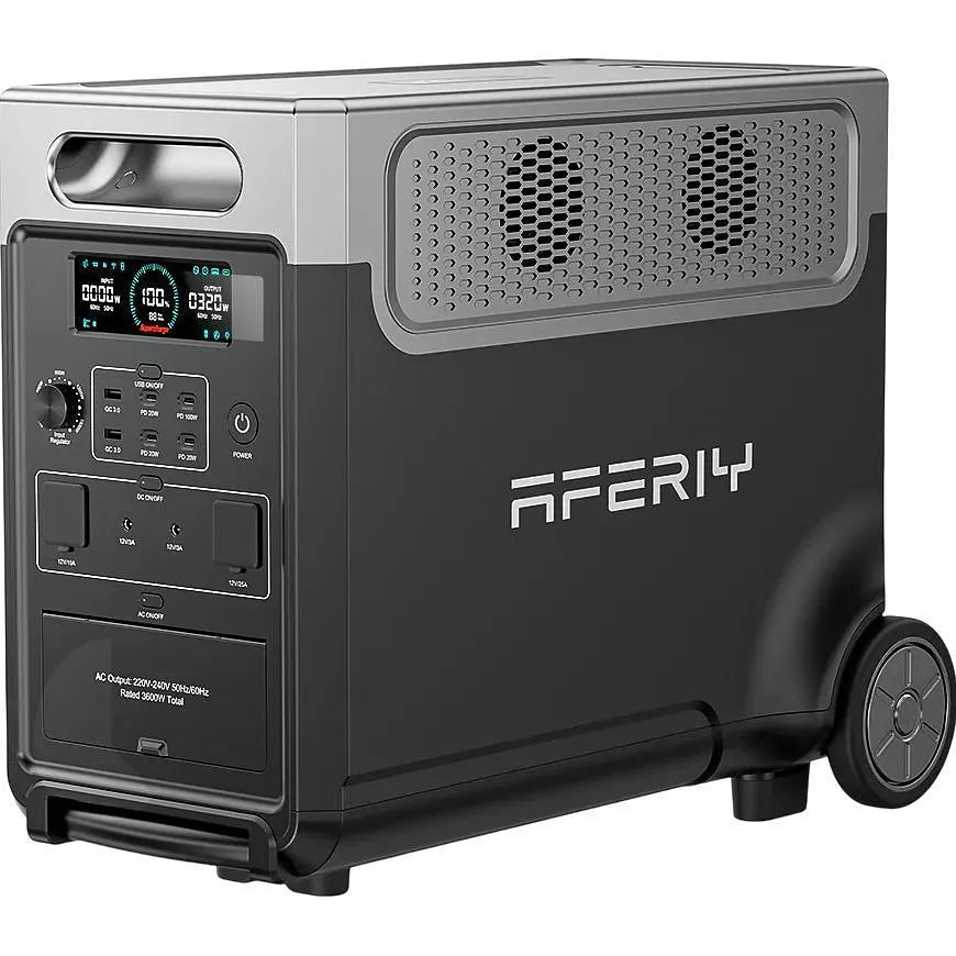 AFERIY AF-P310-EC-H під кутом — панель виходів та система охолодження акумуляторів LiFePO4 EV-класу