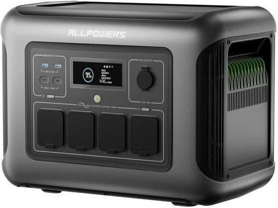 Зарядна станція ALLPOWERS R1500 LITE під кутом — компактний корпус з бічною вентиляцією