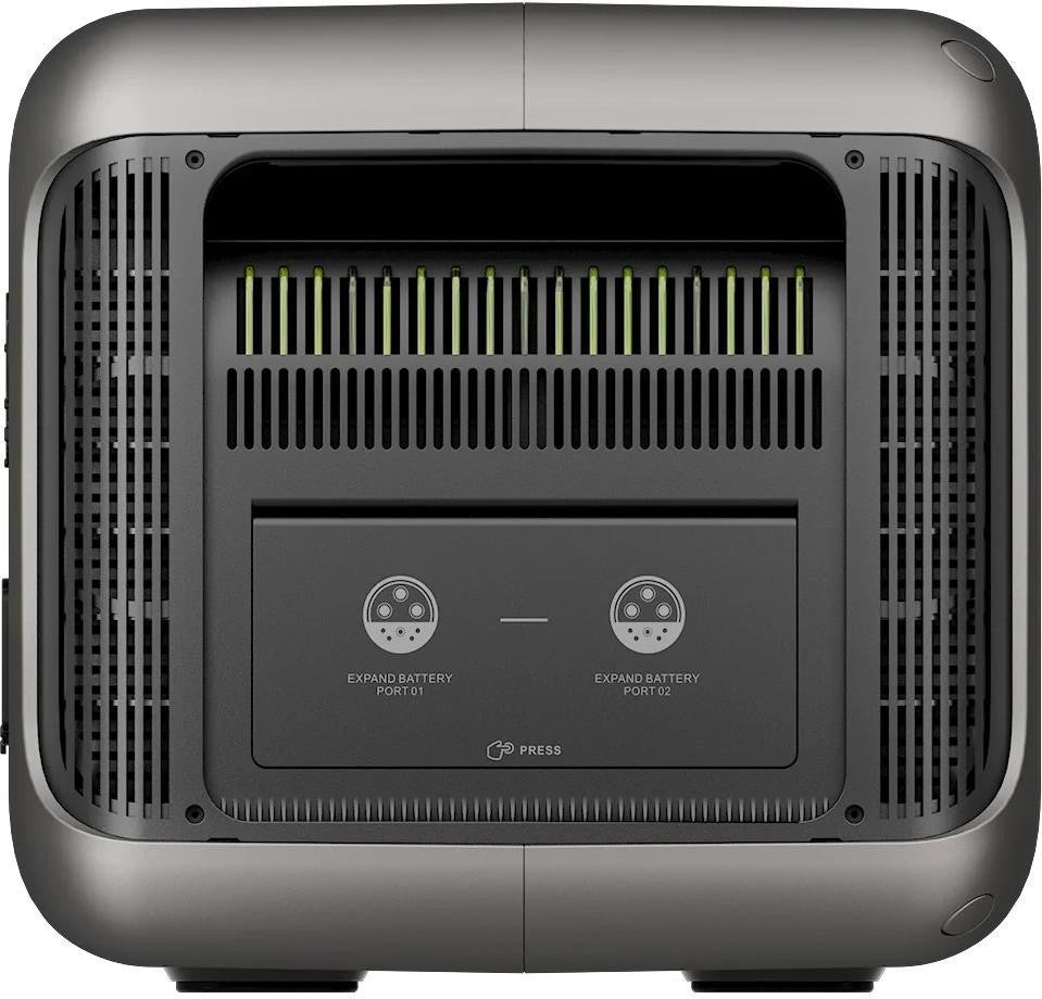 ALLPOWERS R2500 ззаду — вентиляційні решітки та вентилятори охолодження акумулятора LiFePO4